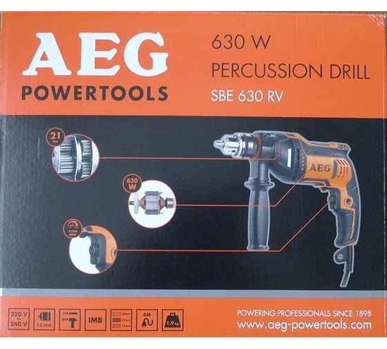 Ударная дрель AEG SBE 630RV 4935459406