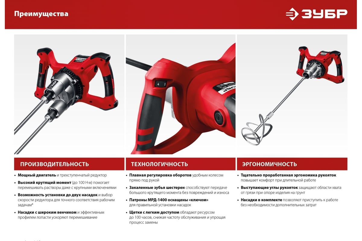 Ручной электрический миксер ЗУБР МРД-1400 - выгодная цена, отзывы,  характеристики, фото - купить в Москве и РФ