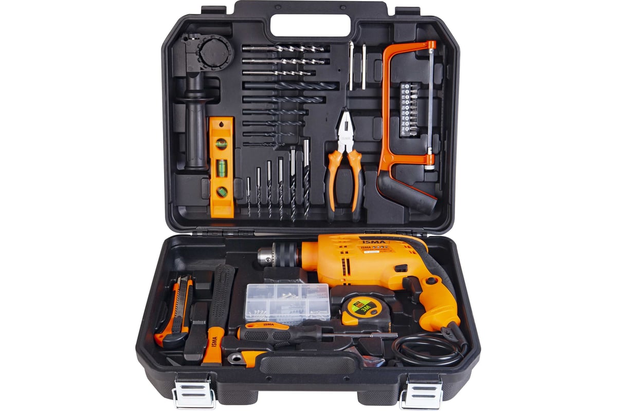 Набор инструментов с электрической дрелью ISMA 95 предметов 220 В,750 ...