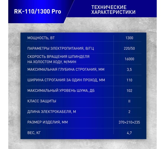 Электрический рубанок OASIS RK-110/1300 Pro