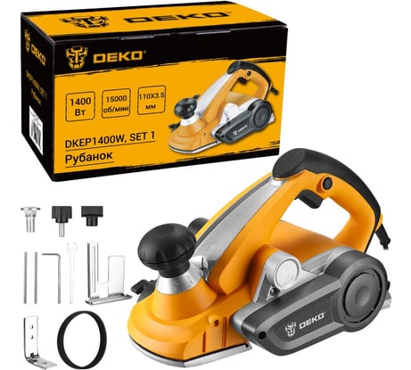 Рубанок DEKO DKEP1400W SET1, 1400 Вт, 110 мм 083-1073
