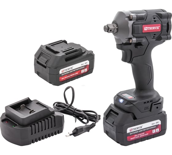 Ударный аккумуляторный бесщеточный гайковерт THORVIK BBIW12620 1/2 DR, 21 В, 620 Нм 053797