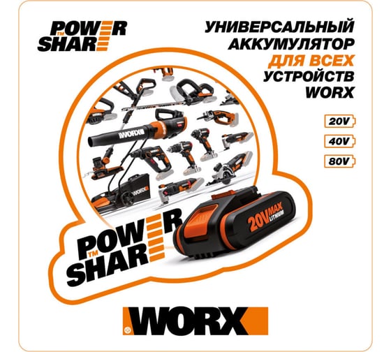 Аккумуляторный бесщеточный гайковёрт WORX WX279