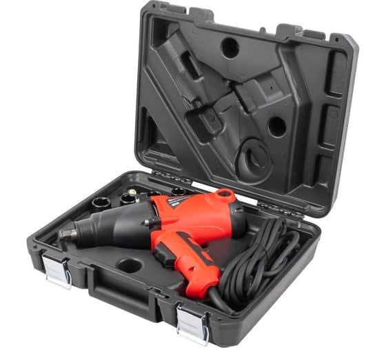 Ударный электрический гайковерт Forcekraft 1/2 220-240 V, 1010 W, 500 Нм, с комплектом головок 17, 19, 21, 22 мм FK-F-03071(52541)