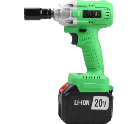 Гайковерт аккумуляторный бесщеточный ударный Zitrek Crusher 20-Li (20В, Li-ion 2x6.0Ач, з/у, кейс) 063-4372