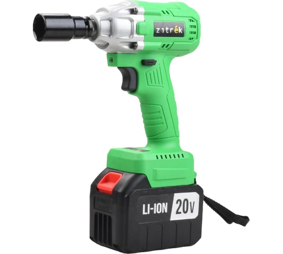 Гайковерт аккумуляторный бесщеточный ударный Zitrek Crusher 20-Li (20В, Li-ion 2x6.0Ач, з/у, кейс) 063-4372