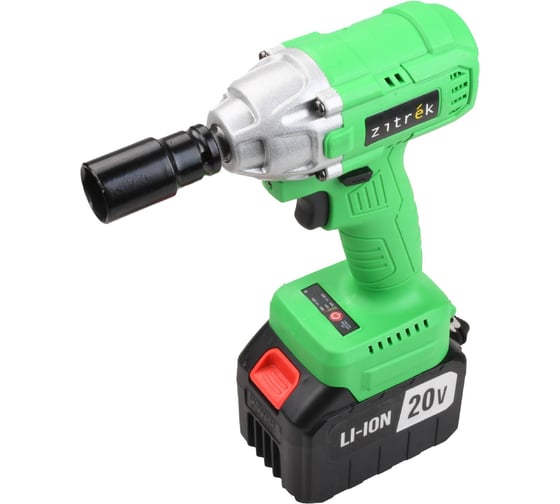 Гайковерт аккумуляторный бесщеточный ударный Zitrek Crusher 20-Li (20В, Li-ion 2x6.0Ач, з/у, кейс) 063-4372