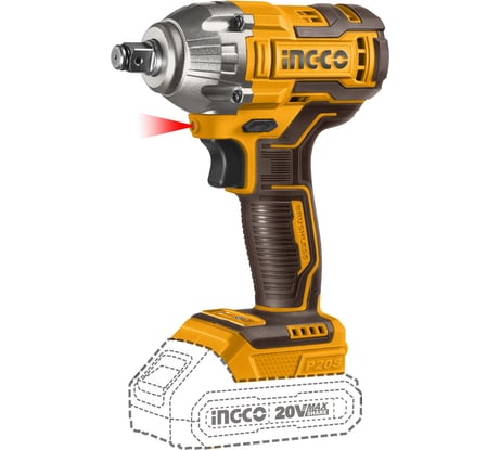 Аккумуляторный ударный гайковерт INGCO BL 20В 300Hm 1/2 SUPER CIWLI2038