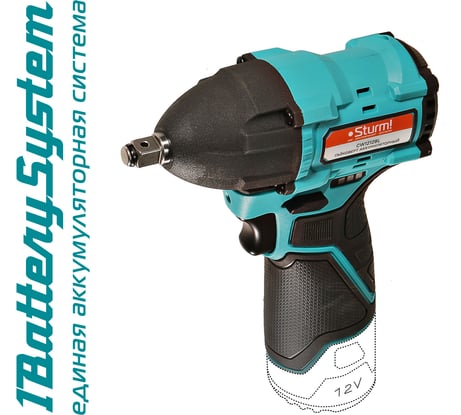 Аккумуляторный гайковерт Sturm 1BatterySystem12V CW1212BL