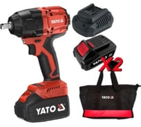 Гайковёрт ударный бесщёточный YATO 18В 850N, два аккумулятора 4AH и зарядное устройство YT-8277935