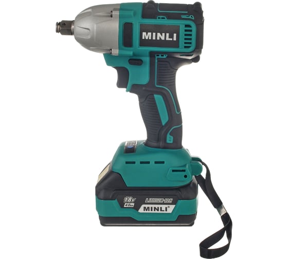 Аккумуляторный бесщеточный ударный гайковёрт MINLI 1/2 350N.m Li-ion 18Vx2 DC802-4.0A