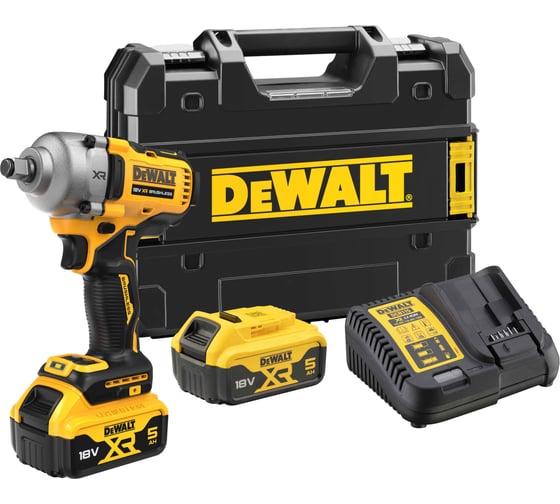 Аккумуляторный гайковерт DEWALT DCF891P2T, 18 В, 1084 Нм, 3250 уд/мин, с 2 АКБ 5 Ач и ЗУ, в кейсе TSTAK DCF891P2T-QW 1