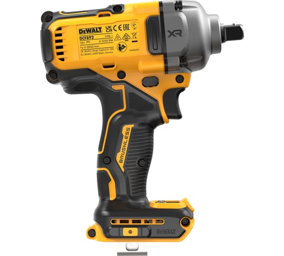 Аккумуляторный гайковерт Dewalt DCF892N, 18 В, 1084 Нм, 3250 уд/мин, без АКБ и ЗУ DCF892N-XJ