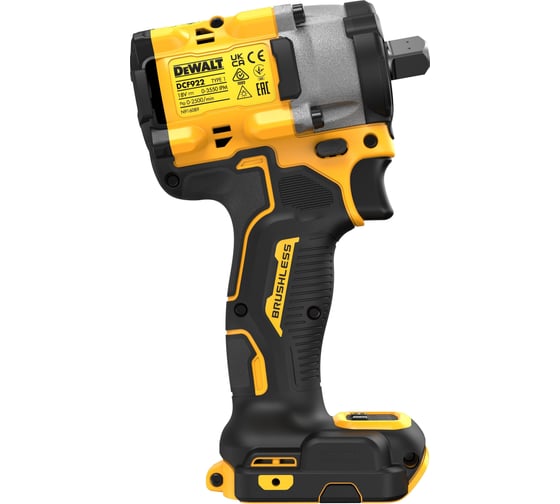 Аккумуляторный гайковерт Dewalt DCF922N, 18 В, 610 Нм, 3550 уд/мин, без АКБ и ЗУ DCF922N-XJ