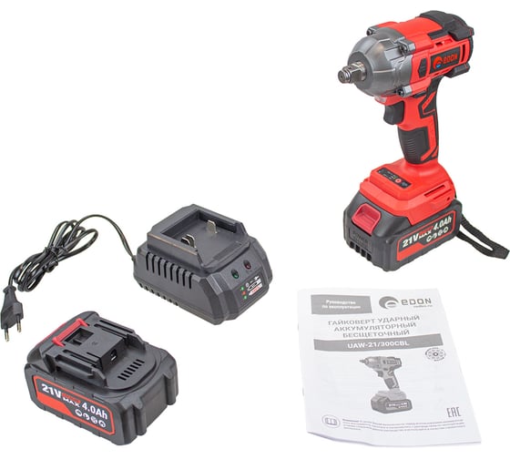 Гайковерт ударный аккумуляторный EDON UAW-21/300CBL 28015