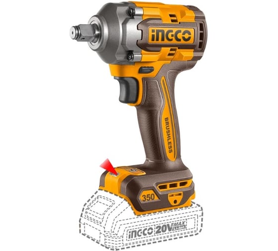 Аккумуляторный ударный гайковерт INGCO BL 20В 300Hm, 1/2 CIWLI2035 1