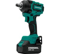 Гайковерт аккумуляторный ударный бесщеточный Titan Pro, 550 Нм, 20 В, 2 АКБ (4 Ач), ударные головки 1/2 в наборе Rokodil 1050005