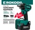 Гайковерт аккумуляторный ударный бесщеточный Titan Pro, 550 Нм, 20 В, 2 АКБ (4 Ач), ударные головки 1/2 в наборе Rokodil 1050005 2