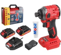 Аккумуляторный ударный гайковерт/винтоверт WORTEX CWR 0218 в чем. XLT 2x2 А*ч, бесщеточный, 18 В, 220 Н*м 1329731