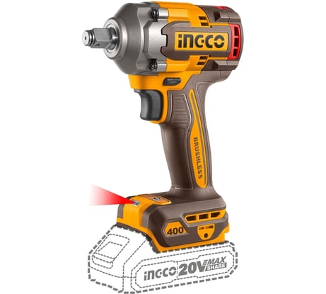 Аккумуляторный гайковерт INGCO BL 20В 400Hm 1/2 без АКБ и ЗУ SUPER INDUSTRIAL CIWLI20401