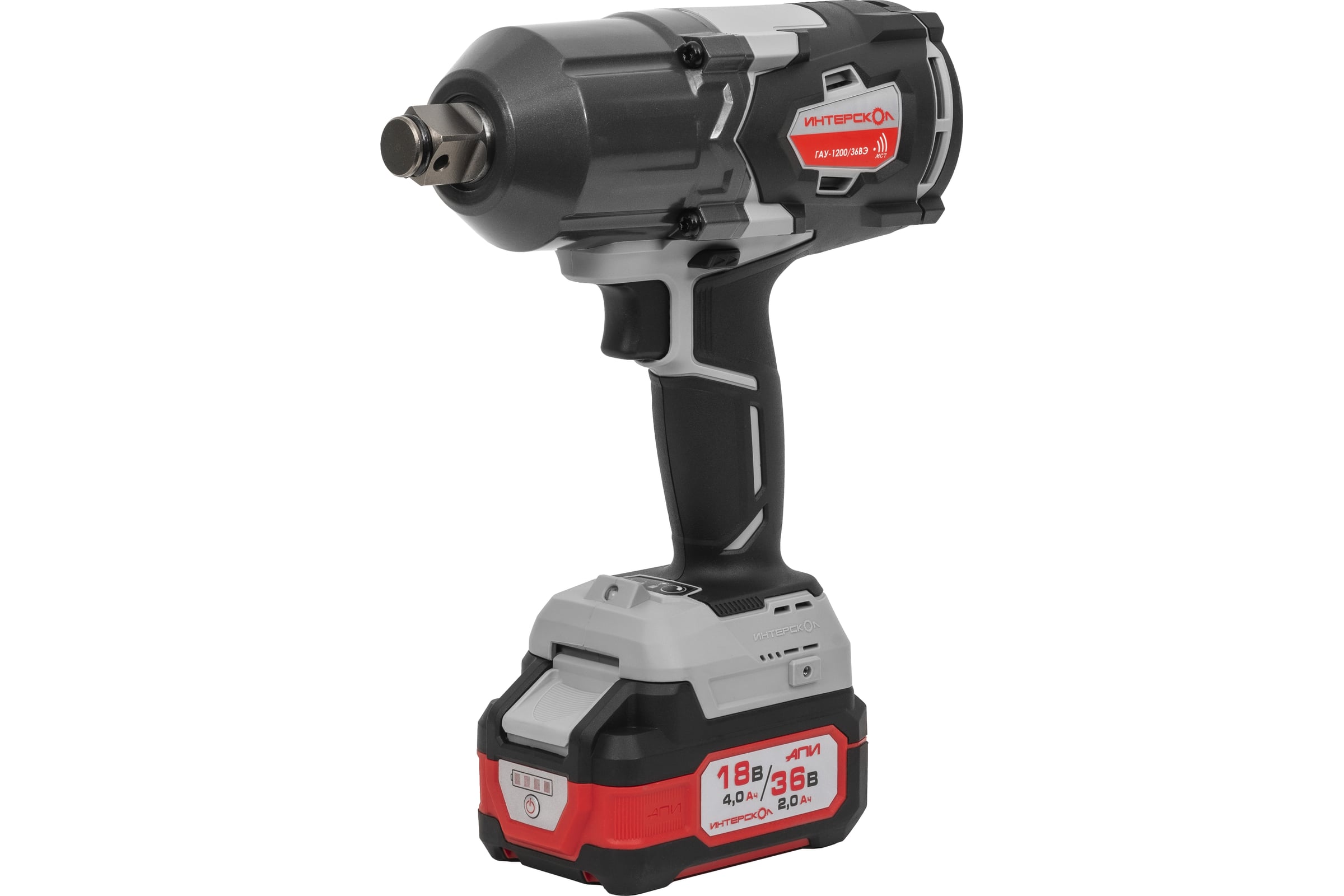 БесщеточныйударныйаккумуляторныйгайковертИнтерсколГАУ-1200/36ВЭLi-ionАПИкейс,безаккум.иЗУ819.1.0.70