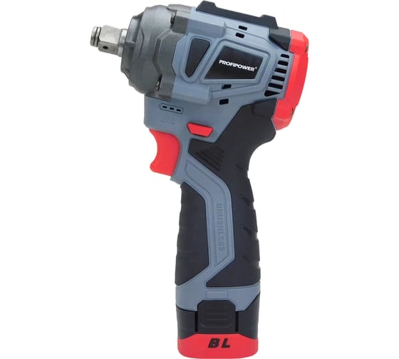 Аккумуляторный бесщеточный ударный гайковерт Profipower BL-163 (16В, 260Нм, Li-ion 2шт, 2.0Ач, ударные головки 17,19,21, З/У,в кейсе) E0212