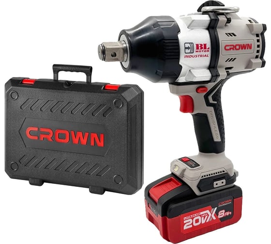 Гайковерт ударный аккумуляторный CROWN BL CT22056HX-8SC4 BMC