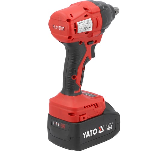 Аккумуляторный бесщёточный ударный гайковерт YATO 350 Н/м 1/2 дюйма YT-8277925