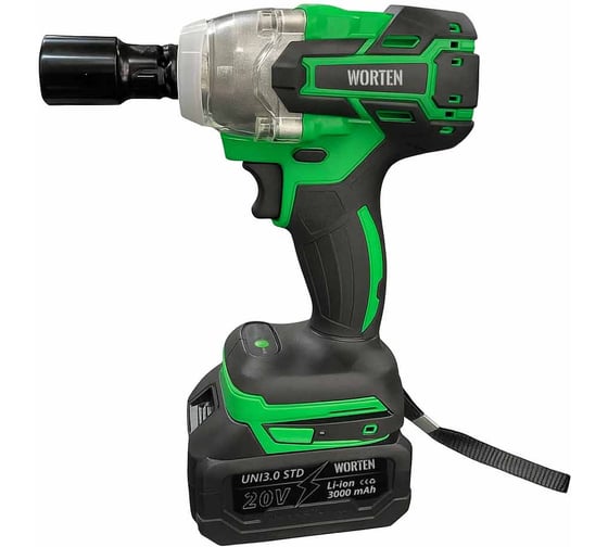 Гайковерт бесщеточный WORTEN 2x4.0Ач, 21В, 400Нм IM КА-90000590