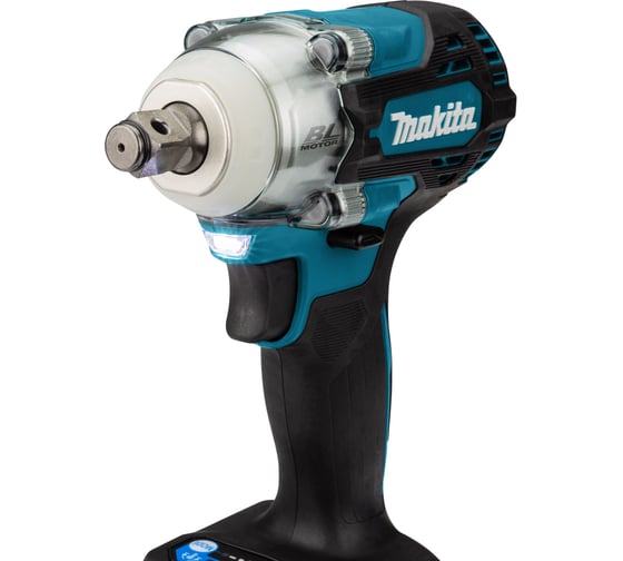 Гайковерт ударный аккумуляторный Makita LXT BL 18В XPT, квадрат 1/2", 330Нм, 4 скорости, подсветка, тормоз двигателя, регулировка оборотов, АКБ 1x3.0Ач, з/у, Makpac. DTW300SF1J