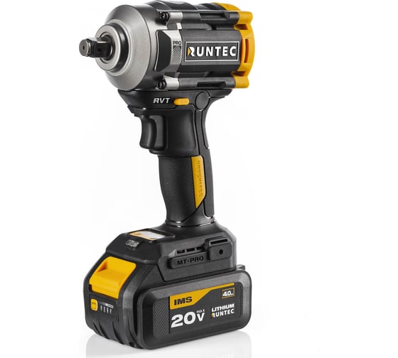 Гайковерт ударный аккумуляторный RUNTEC PRO 1/2, 20В, 2*4Ач, 650Нм RT-IW650 1