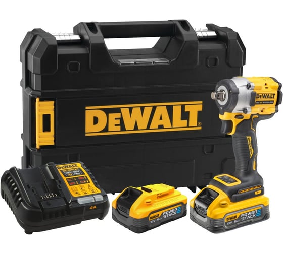 Аккумуляторный гайковерт DEWALT DCF921H2T, 18В, 610Нм, 3550 уд/мин, с 2 АКБ 5 Ач и ЗУ, в кейсе TSTAK DCF921H2T-QW 1