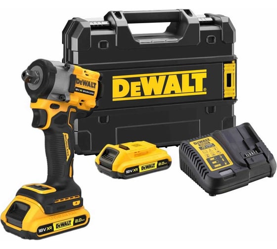 Аккумуляторный гайковерт DEWALT DCF922D2T, 18В, 610Нм, 3550уд/мин, с 2 АКБ 2 Ач и ЗУ, в кейсе TSTAK DCF922D2T-QW