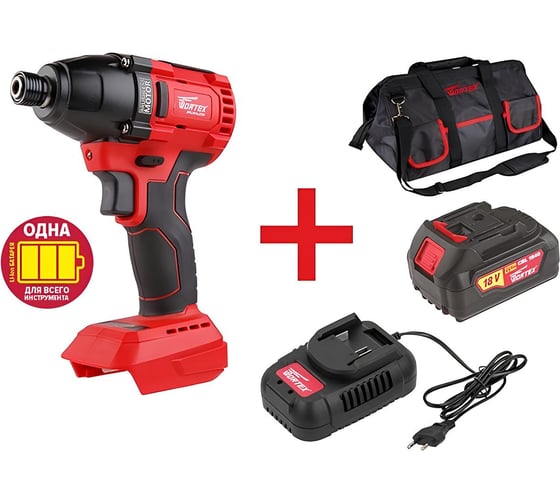 Аккумуляторный ударный гайковерт WORTEX CWR 0118 в кор. ALL1 + АКЦИЯ!(4А акб, з/у, сумка) CWR011800029А2