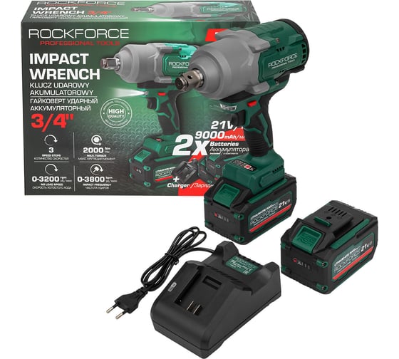 Гайковерт ударный Rockforce аккумуляторный 3/4 9000мАч RF-BLMI-268(66496)