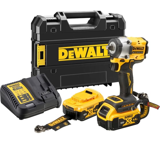 Аккумуляторный гайковерт Dewalt DCF921P2LRT, 18 В, 610 Нм, 3550 уд/мин, с 2 АКБ 5 Ач и ЗУ, в кейсе TSTAK () DCF921P2LRT-QW