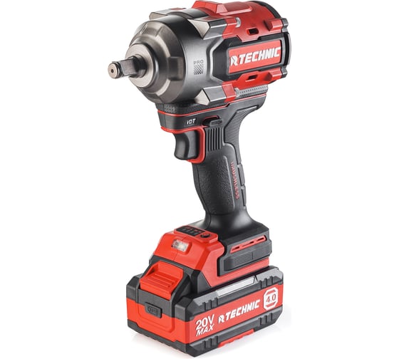 Гайковерт ударный аккумуляторный RUNTEC TECHNIC 1/2, 20В, 2х4Ач, 1000Нм RT-IW1000T