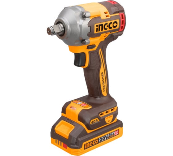 Гайковерт INGCO 405Нм, акк, б/щ, P20S(20В) CIWLI20455