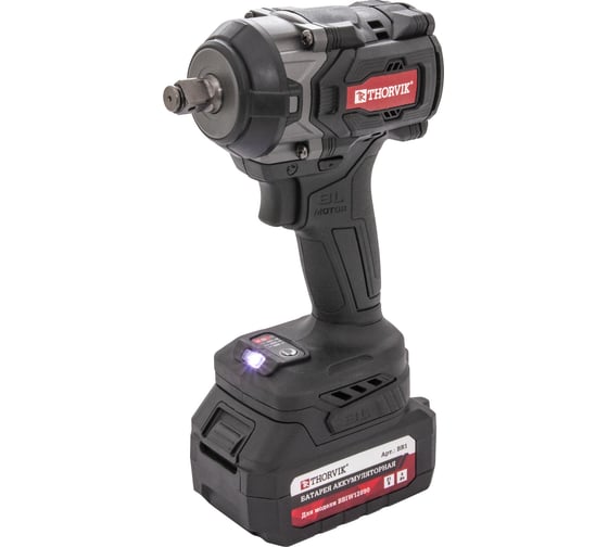 Ударный аккумуляторный бесщеточный гайковерт THORVIK BBIW12890 1/2DR, 21В, 890 Нм 053652