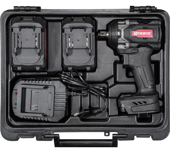Ударный аккумуляторный бесщеточный гайковерт THORVIK BBIW12890 1/2DR, 21В, 890 Нм 053652