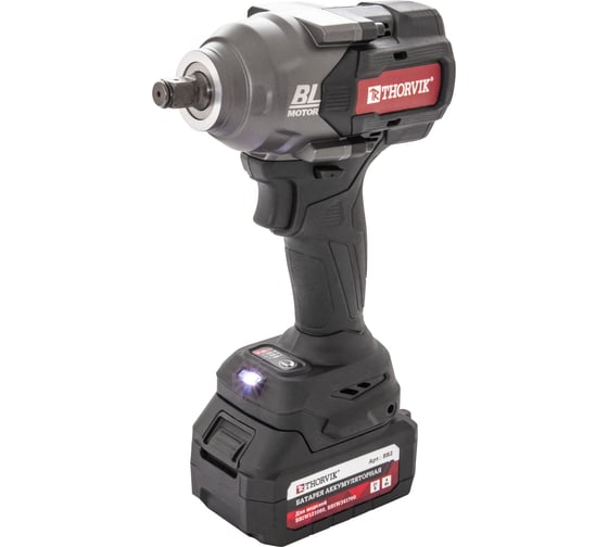 Ударный аккумуляторный бесщеточный гайковерт THORVIK BBIW121080 1/2DR, 21В, 1080 Нм 053653