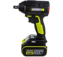Аккумуляторный ударный бесщеточный гайковерт WORX Professional WU279.1 20В, 360Нм, 4Ач х2, ЗУ 6А, сумка WU279.1