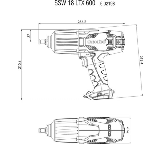 Аккумуляторный ударный гайковерт Metabo SSW 18 LTX 600 602198650