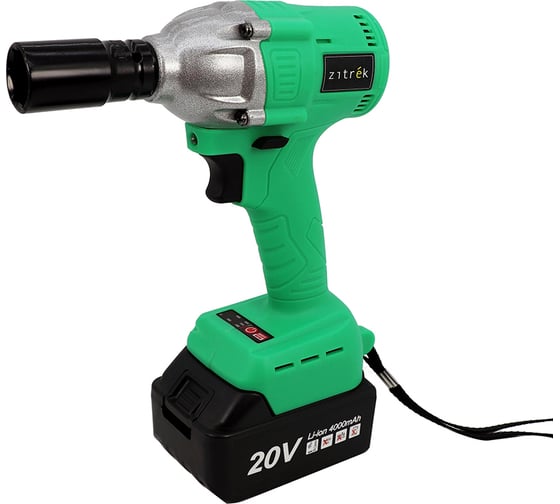 Аккумуляторный ударный бесщеточный гайковерт Zitrek Crusher 20-Li (20В, Li-ion аккумулятор 2х4Ач, ЗУ, кейс) 063-4077