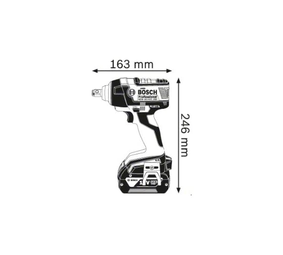 Аккумуляторный ударный гайковерт Bosch GDS 18 V-EC 250 Professional Solo 0.601.9D8.102
