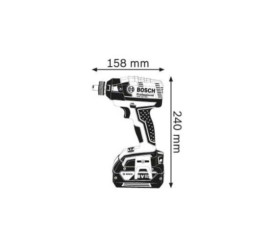 Аккумуляторный импульсный гайковерт Bosch GDX 18 V-EC Professional Solo 0.601.9B9.102