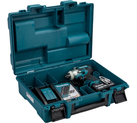 Аккумуляторный ударный гайковерт Makita бесщеточный, 18 В, 1x5 Ач Li-ion, 0-1800/2600/3500у/м, 280 Нм, квадрат 1/2", 1.7 кг, кор., подсв, М10-М20, кейс DTW285RTK