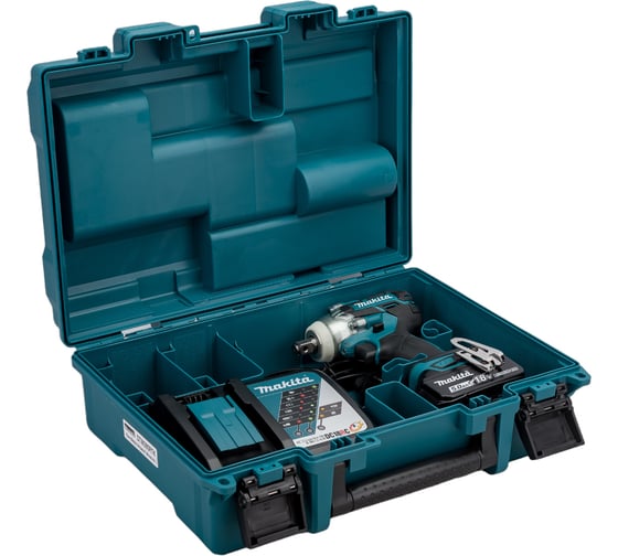 Аккумуляторный ударный гайковерт Makita бесщеточный, 18 В, 1x5 Ач Li-ion, 0-1800/2600/3500у/м, 280 Нм, квадрат 1/2", 1.7 кг, кор., подсв, М10-М20, кейс DTW285RTK