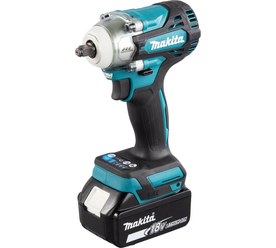 Аккумуляторный ударный гайковерт Makita бесщеточный, 18 В, Li-ion, BL-мотор, 0-3200 об\мин, 0-4000 уд\мин, 300 Нм, 4 скорости, квадрат 3\8",1.4 кг, кор., подсветка, М10-М20, 2x5.0 Ач, быстрое ЗУ, кейс DTW302RTJ