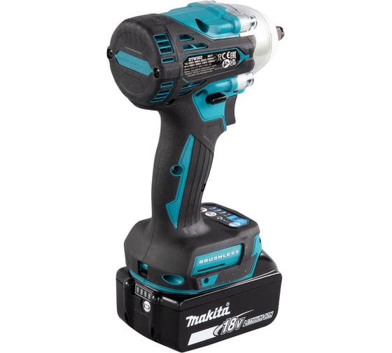 Аккумуляторный ударный гайковерт Makita бесщеточный, 18 В, Li-ion, BL-мотор, 0-3200 об\мин, 0-4000 уд\мин, 300 Нм, 4 скорости, квадрат 3\8",1.4 кг, кор., подсветка, М10-М20, 2x5.0 Ач, быстрое ЗУ, кейс DTW302RTJ